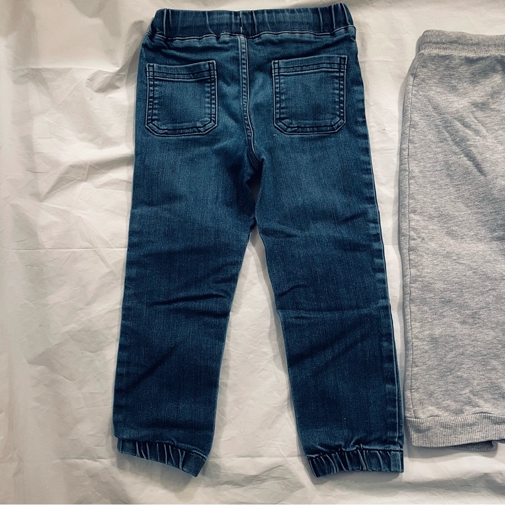 Set (3) Toddler 4T Pants Simple Joys Carter’s Denim Jeans Gray Joggers - Picture 7 of 10